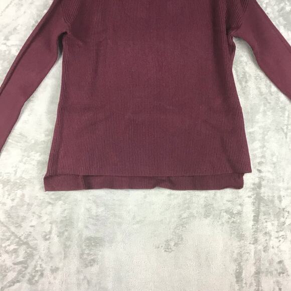 Devotion by Cyrus Women’s Small Maroon Ribbed Tunic Sweater Cowl Neck - Picture 11 of 14